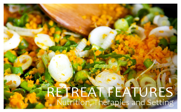 Features and setting for nutritional balancing retreats.